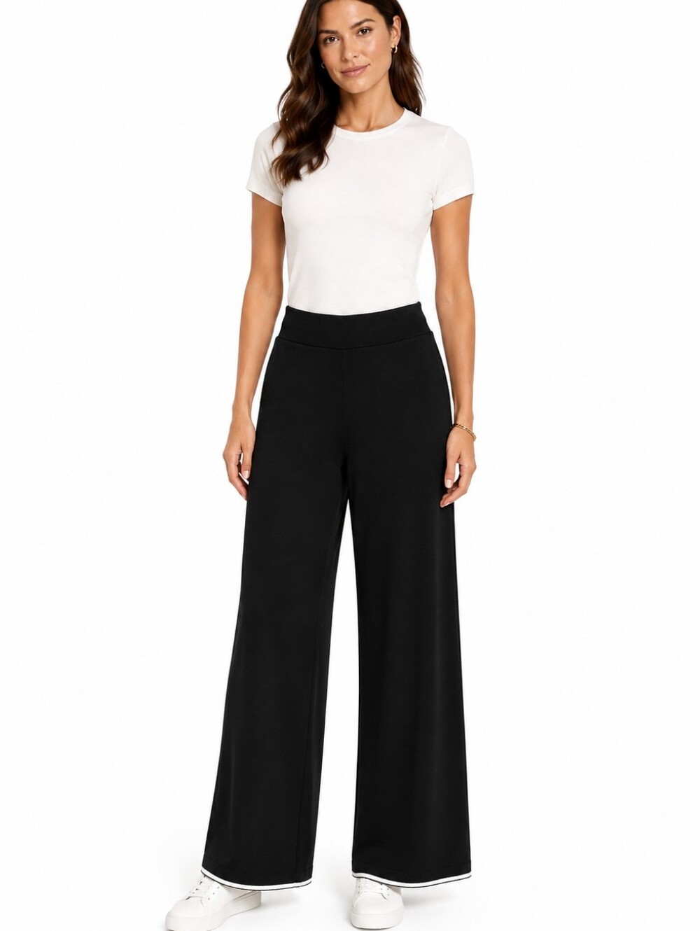 NWT Kate Spade New York Black Knit Travel Wide Leg Pants Size Medium